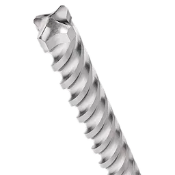 The MILWAUKEE® MX4™ 4-Cutter SDS MAX Rotary Hammer Drill Bits 3/4" X 8" X 13" drilling into a concrete wall