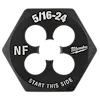 5/16-24 NF 1-Inch Hex Threading Die with hexagonal shape, featuring four circular cutouts, and marked with "Start This Side."