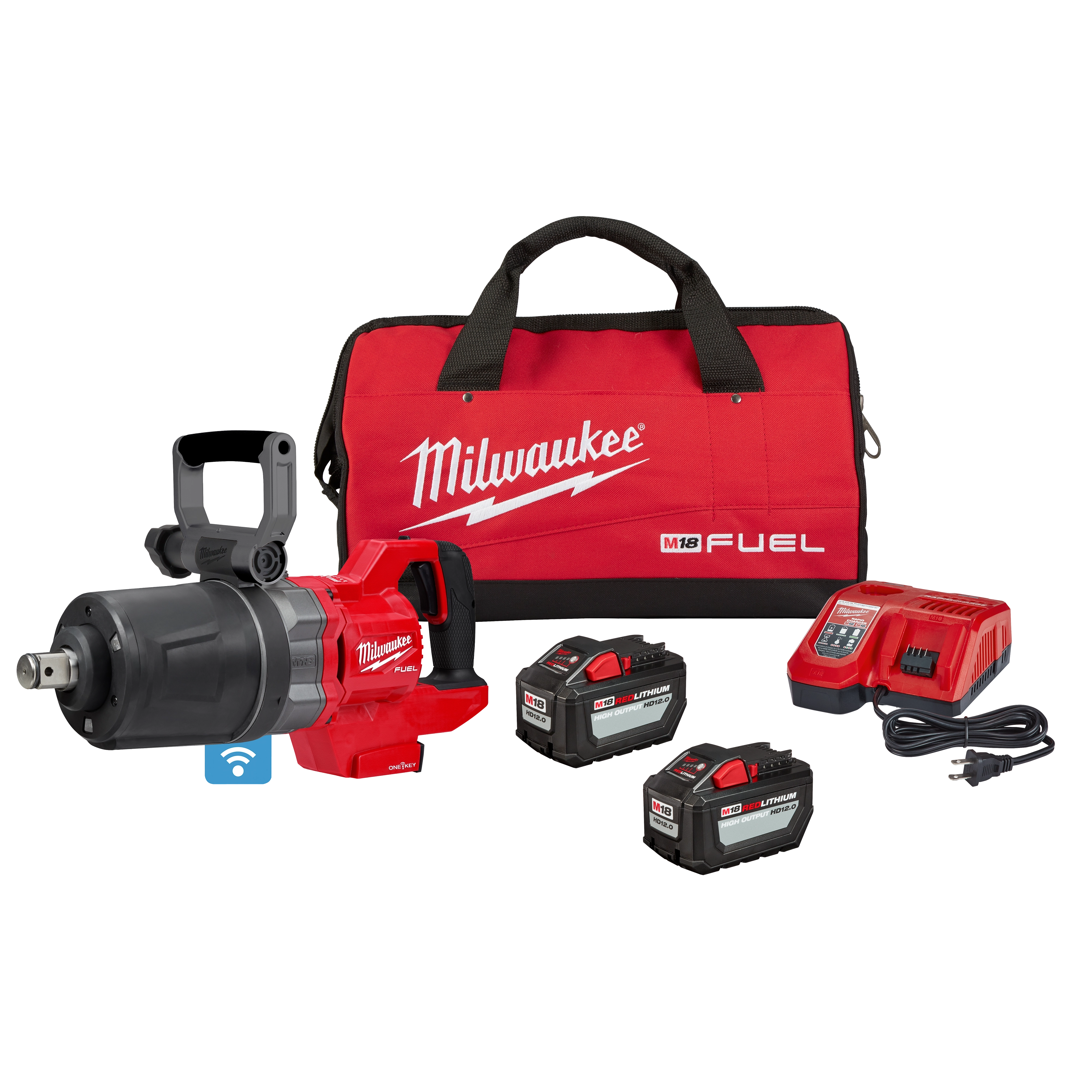 M18 FUEL™ 1" D-Handle Ext. Anvil High Torque Impact Wrench w/ONE-KEY™ Kit Block